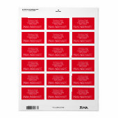 New Address Snowflake Christmas Etiket (Full Sheet)