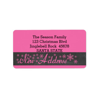 New Address Snowflake Christmas Etiket