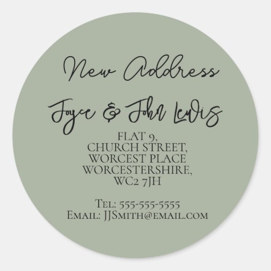 New Address Sticker Change of address sticker (Voorkant)