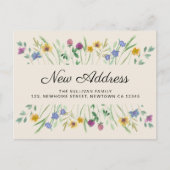 New Address Wildflower Moving Aankondigingskaart (Voorkant)