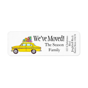 New Address Yellow Cab Taxi Christmas Gifts Etiket