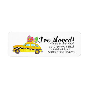 New Address Yellow Cab Taxi Christmas Gifts Etiket