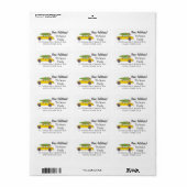 New Address Yellow Cab Taxi Christmas tree Etiket (Full Sheet)