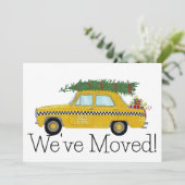 New Address Yellow Cab Taxi Christmas tree Kaart (Staand voorkant)
