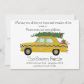 New Address Yellow Cab Taxi Christmas tree Kaart (Achterkant)