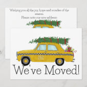New Address Yellow Cab Taxi Christmas tree Kaart (Voorkant / Achterkant)
