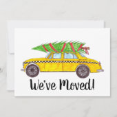 New Address Yellow Cab Taxi Christmas tree Kaart (Voorkant)