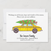 New Address Yellow Cab Taxi Christmas tree Kaart (Achterkant)