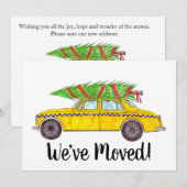 New Address Yellow Cab Taxi Christmas tree Kaart (Voorkant / Achterkant)