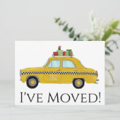 New Address Yellow Cab Taxi Christmas tree Kaart (Staand voorkant)