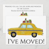 New Address Yellow Cab Taxi Christmas tree Kaart (Voorkant / Achterkant)