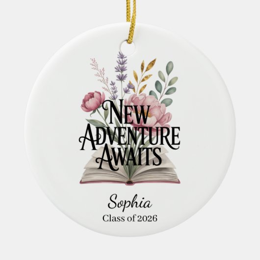 New Adventure Awaits Graduation Personalized Keramisch Ornament (Voorkant)
