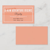 New Adventure Begins Peach Registry Enclosure Card Informatiekaartje (Voorkant / Achterkant)