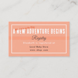 New Adventure Begins Peach Registry Enclosure Card Informatiekaartje