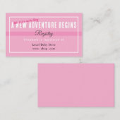 New Adventure Begins Pink Registry Enclosure Card Informatiekaartje (Voorkant / Achterkant)