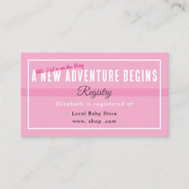 New Adventure Begins Pink Registry Enclosure Card Informatiekaartje