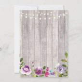 New Adventure Floral Wood Paars Retirement Party Kaart (Achterkant)