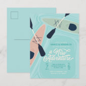 New Adventure Kayak Couples bruiloft Invitat Briefkaart (Voorkant / Achterkant)