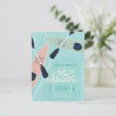 New Adventure Kayak Couples bruiloft Invitat Briefkaart (Staand voorkant)