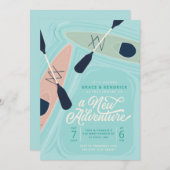 New Adventure Kayak Couples bruiloft Kaart (Voorkant / Achterkant)