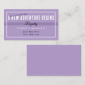 New Adventure Purple Registry Enclosure Card Informatiekaartje (Voorkant / Achterkant)