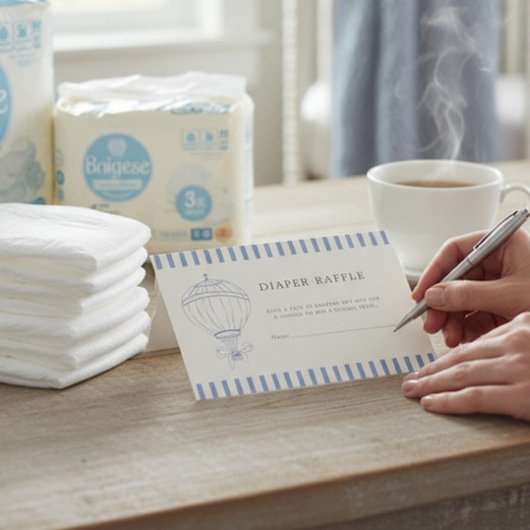 New adventures Baby Shower Diaper Raffle  Informatiekaartje