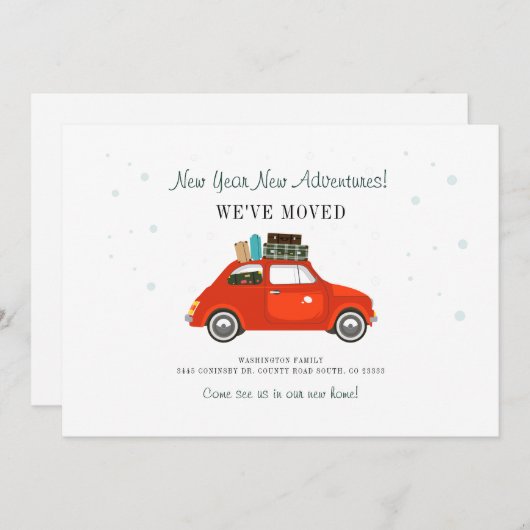 New Adventures Simple Change of Address Moving Aankondiging (Voorkant / Achterkant)
