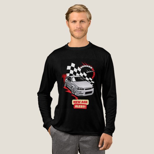 "New Age Alert – Racing Car Tee" Tri-Blend Shirt (Voorkant)