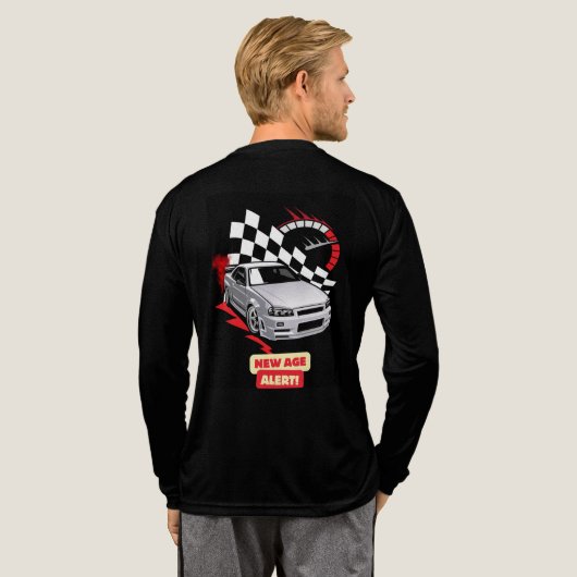"New Age Alert – Racing Car Tee" Tri-Blend Shirt (Achterkant)