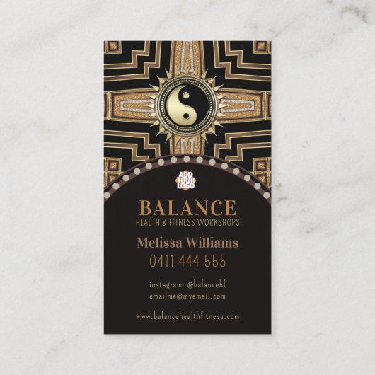 New age Art Deco Zwart Goud Visitekaartje (Achterkant)