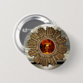 new age Boeddha Sun Brooch Ronde Button 5,7 Cm (Voorkant /achterkant)