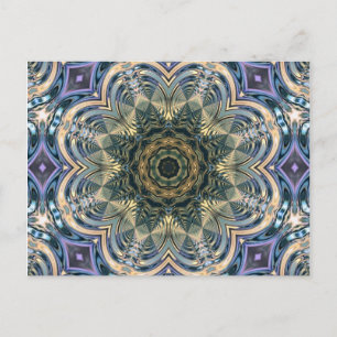 New age Bohemian Yoga Blauw Paarse Mandala Briefkaart