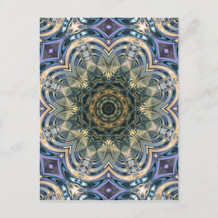 New age Bohemian Yoga Blauw Paarse Mandala Briefkaart
