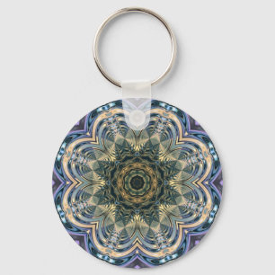 New age Bohemian Yoga Blauw Paarse Mandala Sleutelhanger
