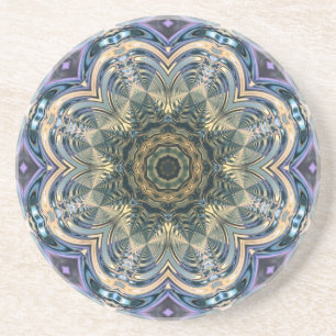 New age Bohemian Yoga Blauw Paarse Mandala Zandsteen Onderzetter