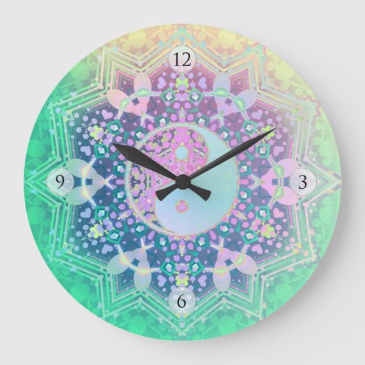 new age Feng Shui Home Decor Wall Clock Grote Klok (Voorkant)