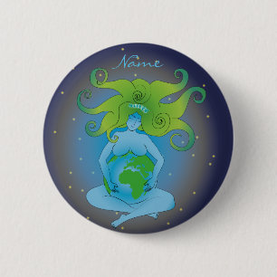 new age Gaia Goddess Thunder_Cove Ronde Button 5,7 Cm