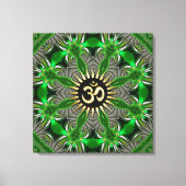 New age Groen Biologisch Goud Om Teken Mandala Canvas Afdruk (Voorkant)