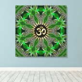 New age Groen Biologisch Goud Om Teken Mandala Canvas Afdruk (Insitu (Houten vloer))