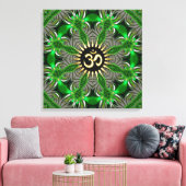 New age Groen Biologisch Goud Om Teken Mandala Canvas Afdruk (Insitu (Woonkamer))