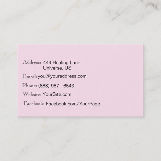 *~* New age Healer Reiki Crystal Yoga Reiki Master Visitekaartje (Achterkant)