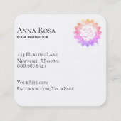 *~* New age Lotus Flower Mandala Om Aum Symbool Vierkante Visitekaartje (Achterkant)
