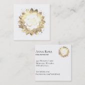 *~* New age Lotus Flower Mandala Om Aum Symbool Vierkante Visitekaartje (Voorkant / Achterkant)