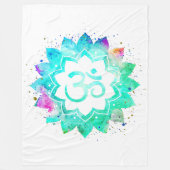 new age *~* Lotus OM Symbool Bloem Mandala Fleece Deken (Voorkant)