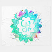 new age *~* Lotus OM Symbool Bloem Mandala Fleece Deken (Voorkant (Horizontaal))