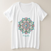 New age mandala ademen mindfulness grote maat t-shirt (Design voorkant)