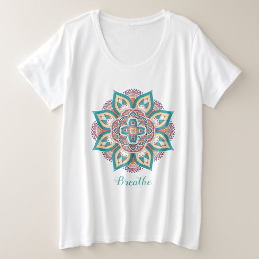 New age mandala ademen mindfulness grote maat t-shirt (Design voorkant)