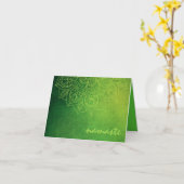 New age Mehendi Style Kiwi Toned Mandala Kaart (Gele Bloem)