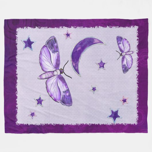 New age Moth Mystic Fleece Deken (Voorkant (Horizontaal))