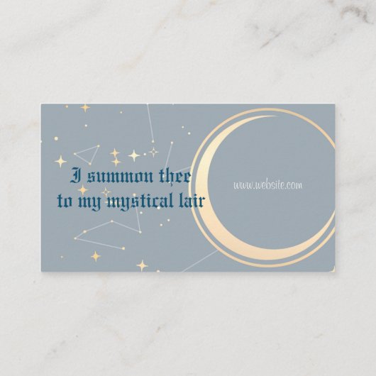 new age Mystical Golden Moon Constellations Visitekaartje (Achterkant)